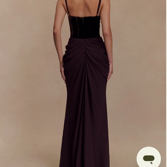 Meshki Velvet Brown Elegant Roxanne Corset Dress - Picture 2 of 5